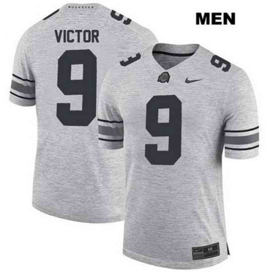 Binjimen Victor Ohio State Buckeyes Authentic Stitched Mens  9 Nike Gray College Football Jersey Jersey